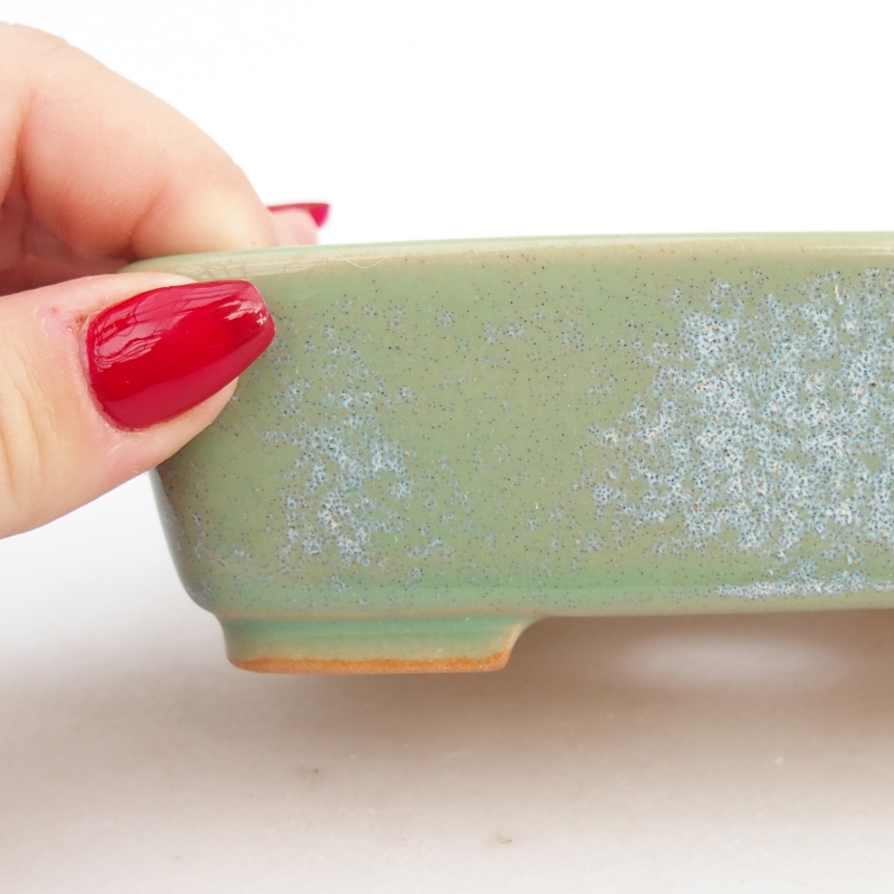 Ceramiczna miska do bonsai 12,5 x 9,5 x 3,5 cm, zielona
