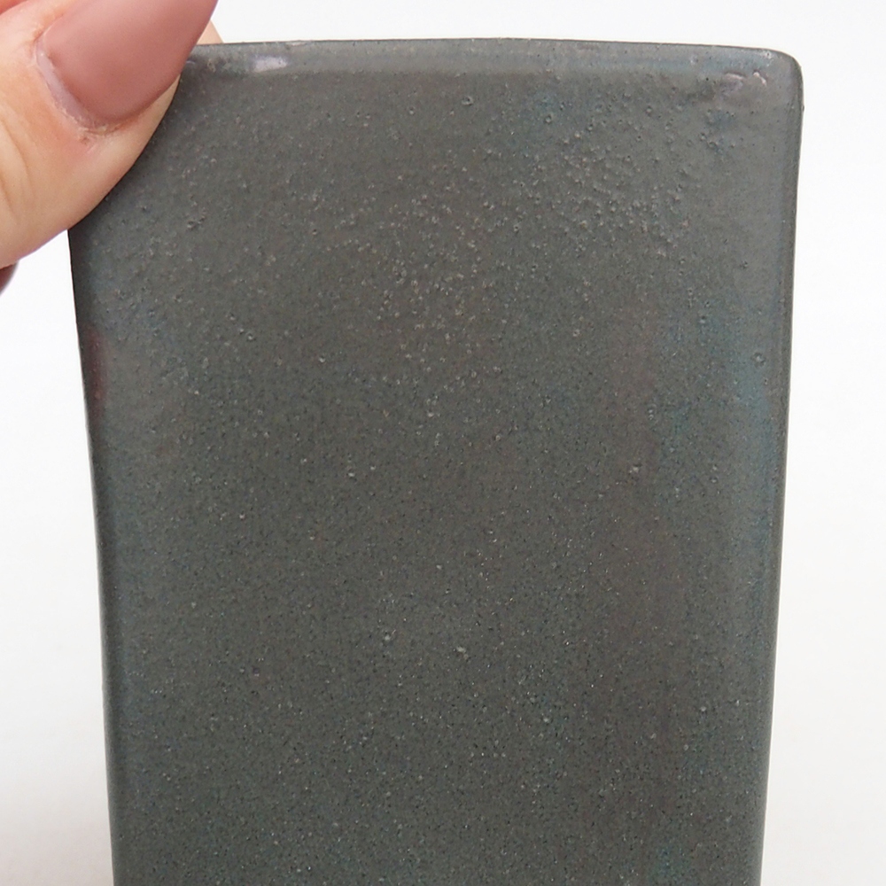 Ceramiczna miska na bonsai 7,5 x 7,5 x 8,5 cm, szara