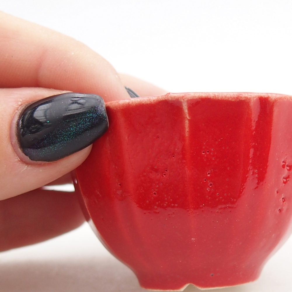 Mini miska do bonsai 5,5 x 5,5 x 3,5 cm, kolor czerwony