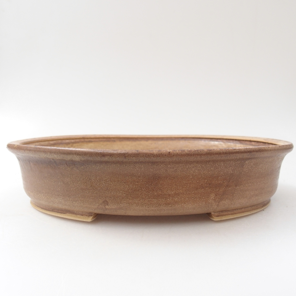 Ceramiczna miska na bonsai 24 x 21 x 5 cm, kolor beżowy
