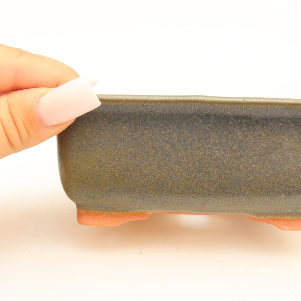 Ceramiczna miska do bonsai 12 x 10 x 5 cm, kolor zielony
