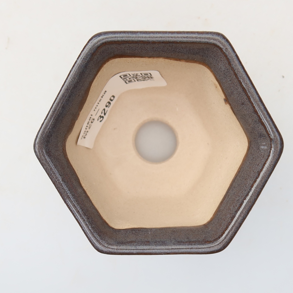Ceramiczna miseczka do bonsai o wymiarach 7 x 6,5 x 5 cm, kolor szary
