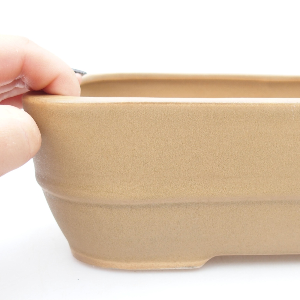 Ceramiczna miska bonsai 28 x 21 x 7,5 cm, kolor beżowy