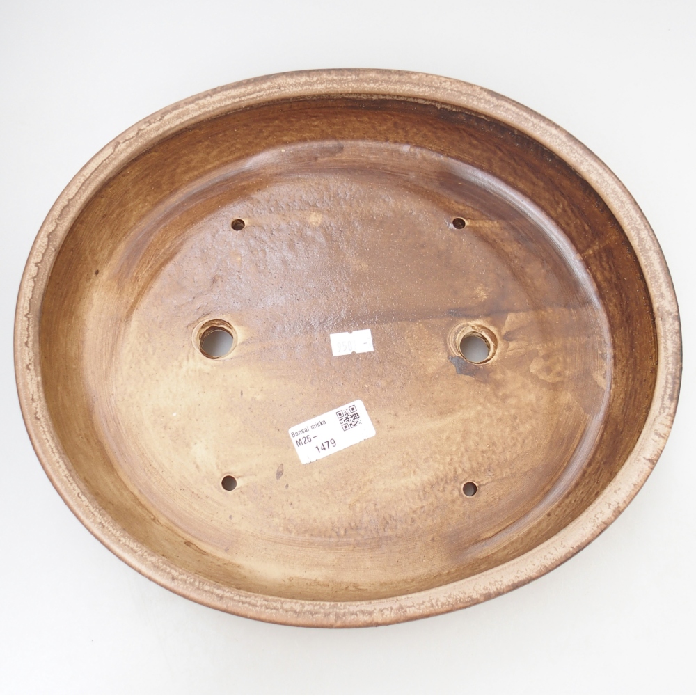 Ceramiczna miska do bonsai 31,5 x 27,5 x 6 cm, kolor beżowy