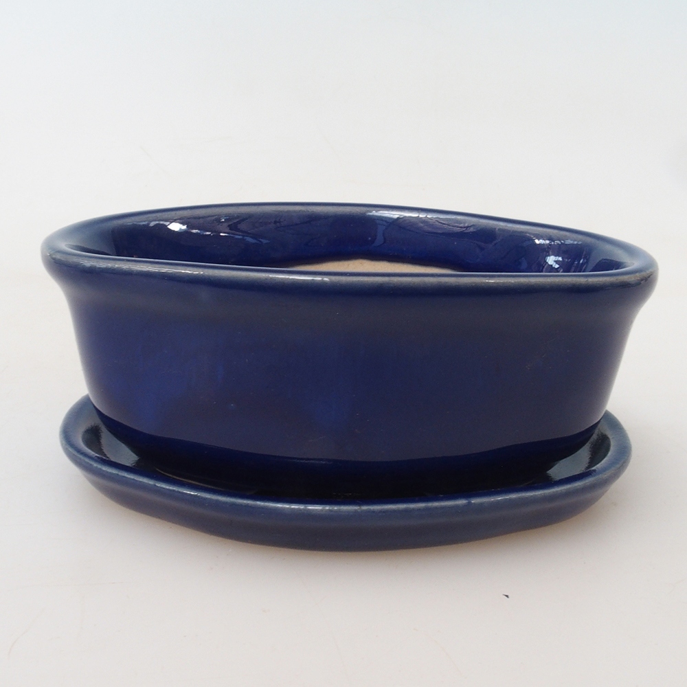 Miska do bonsai + podstawka H05 – 11 x 8 x 4 cm. – niebieska