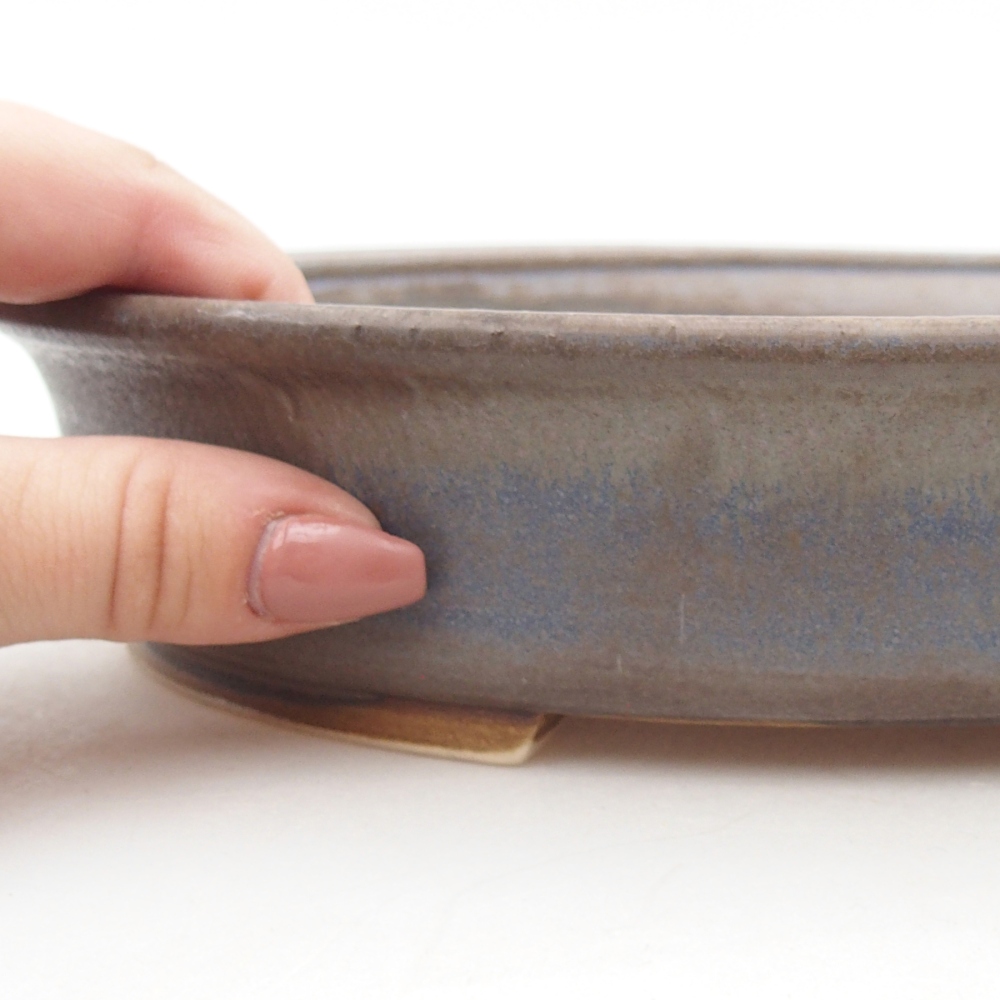 Ceramiczna miska na bonsai 24 x 21 x 5 cm, kolor niebieski