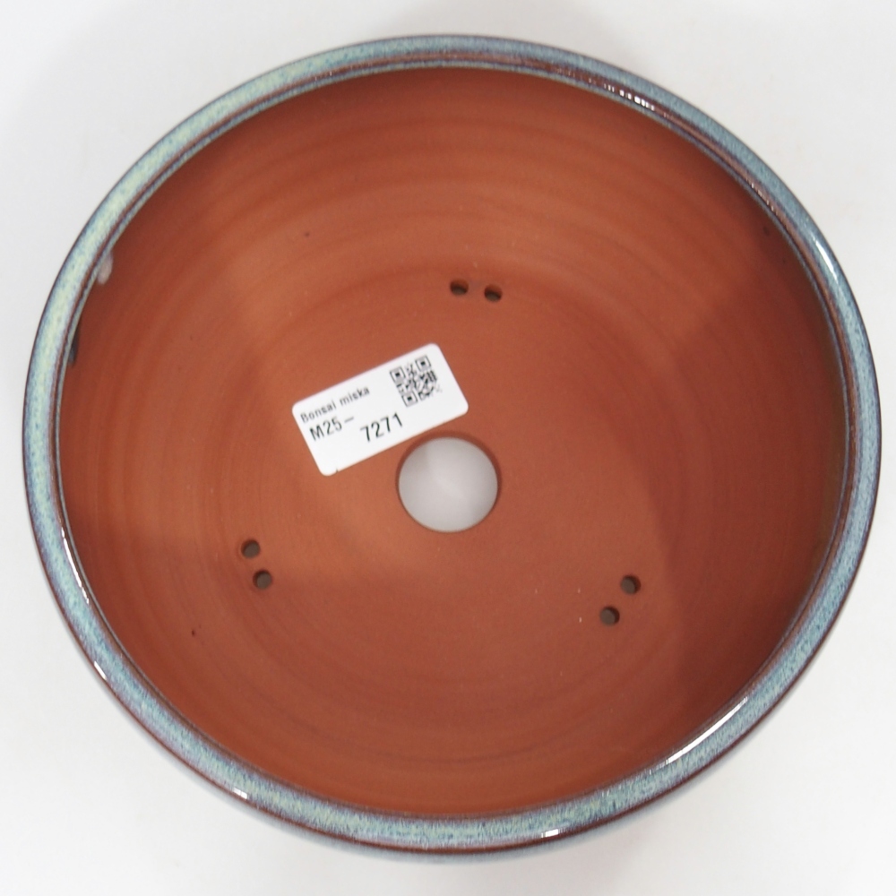 Ceramiczna miska na bonsai 18 x 18 x 7 cm, niebiesko-zielona