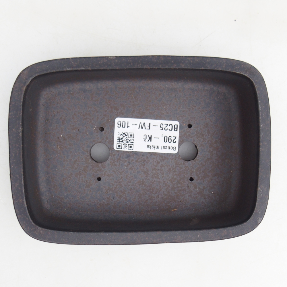 Ceramiczna miska do bonsai 14,5 x 10,5 x 4 cm, brązowo-ochrowa