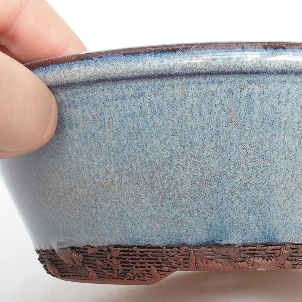 Ceramiczna miska bonsai 19 x 19 x 6 cm, kolor niebieski