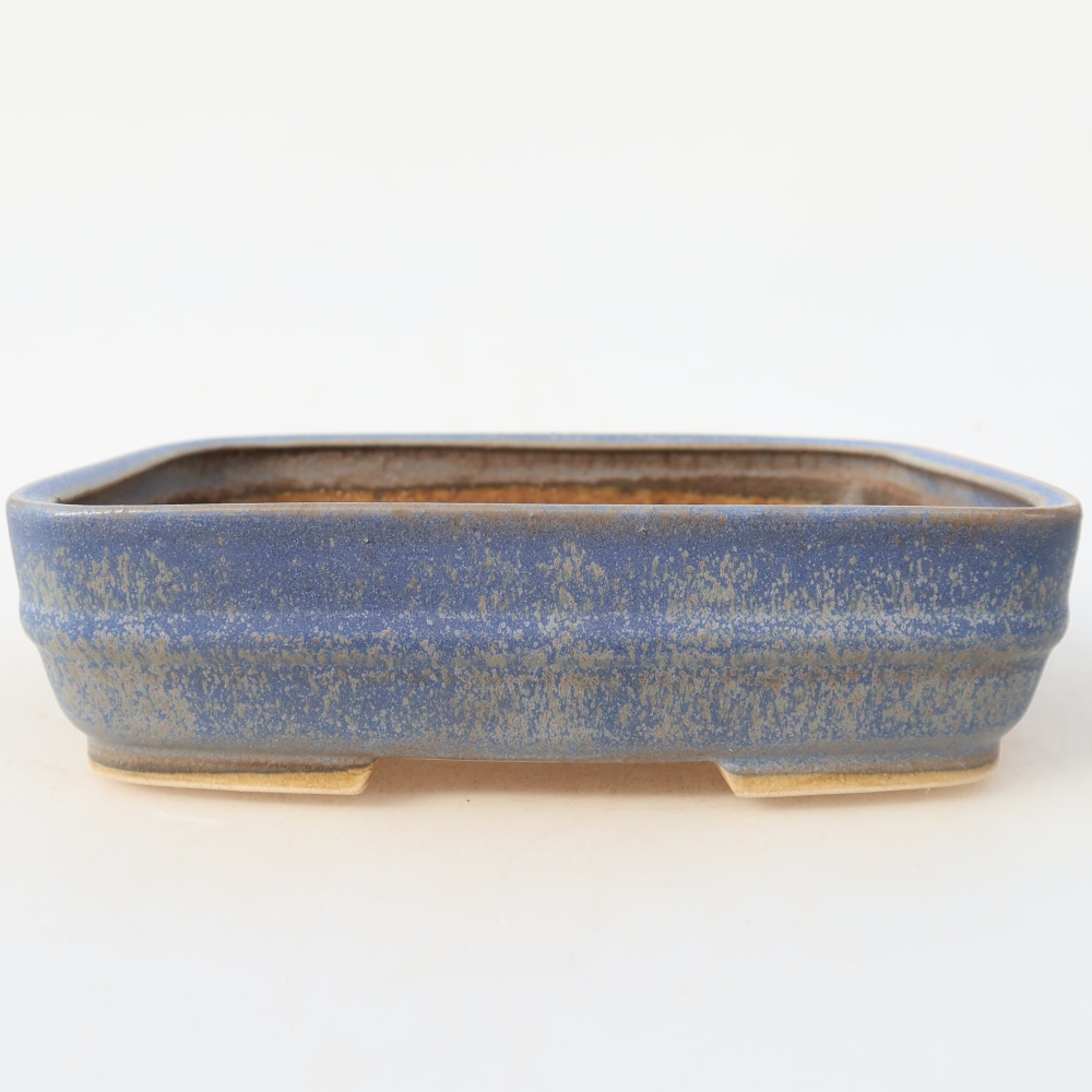 Ceramiczna miska do bonsai 17 x 13,5 x 4,5 cm, kolor niebieski