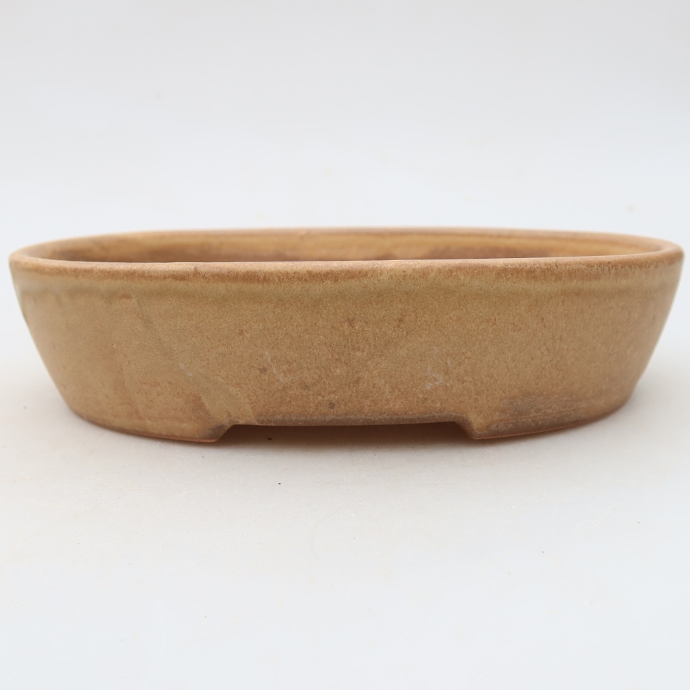 Ceramiczna miska na bonsai 17 x 14 x 4 cm, kolor beżowy