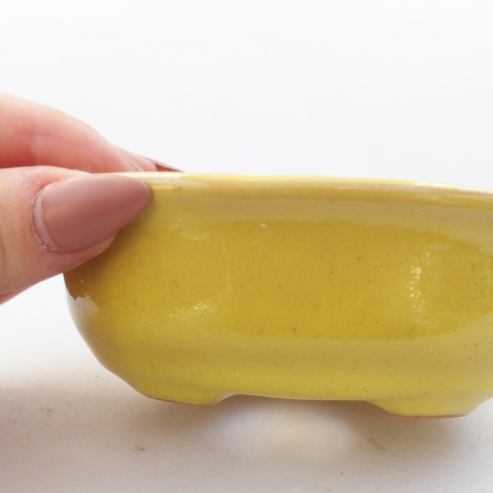 Ceramiczna miska na bonsai 11 x 9 x 4 cm, żółta