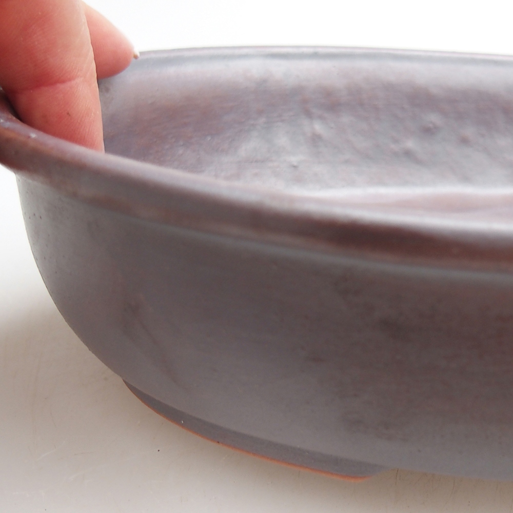 Ceramiczna miska bonsai 21,5 x 17 x 5 cm, kolor metaliczny