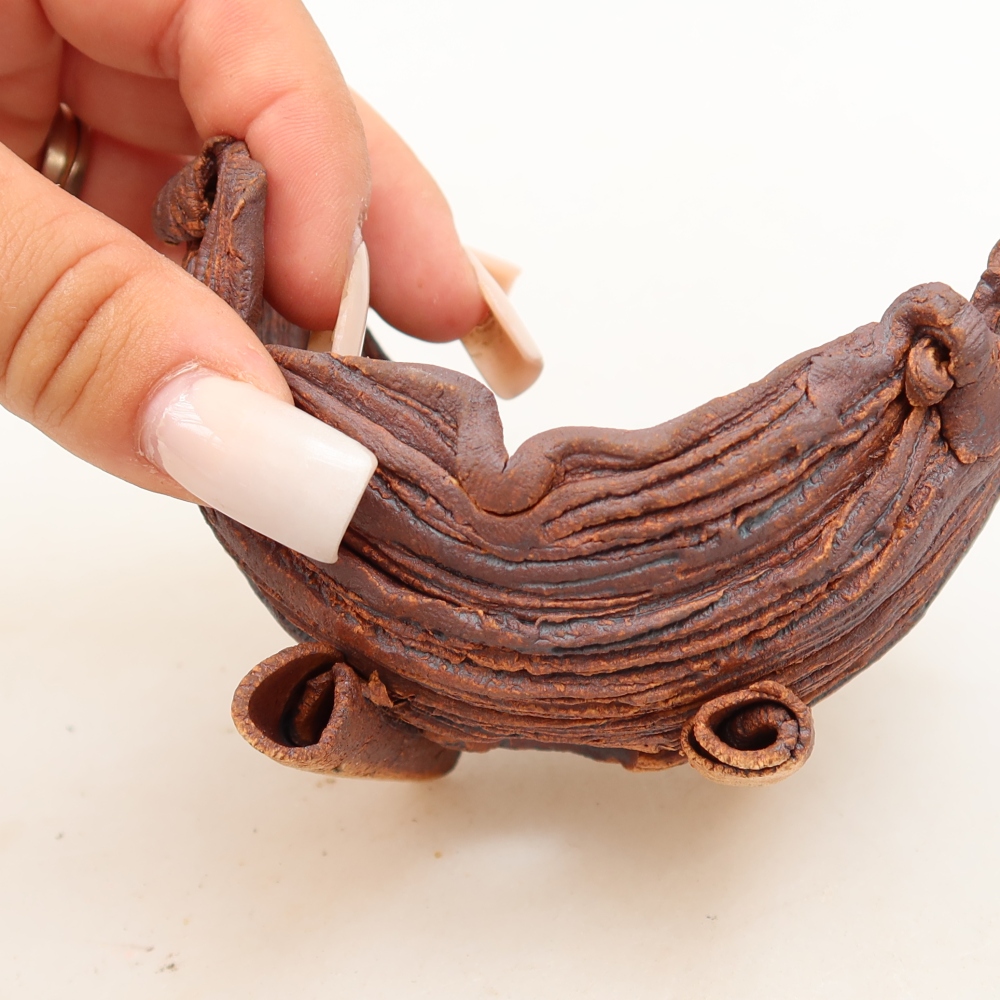 Ceramiczna skorupa  10 x 7,5 x 7 cm, kolor brązowy