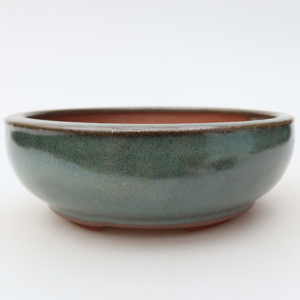 Ceramiczna miska do bonsai 14 x 14 x 5 cm, zielona