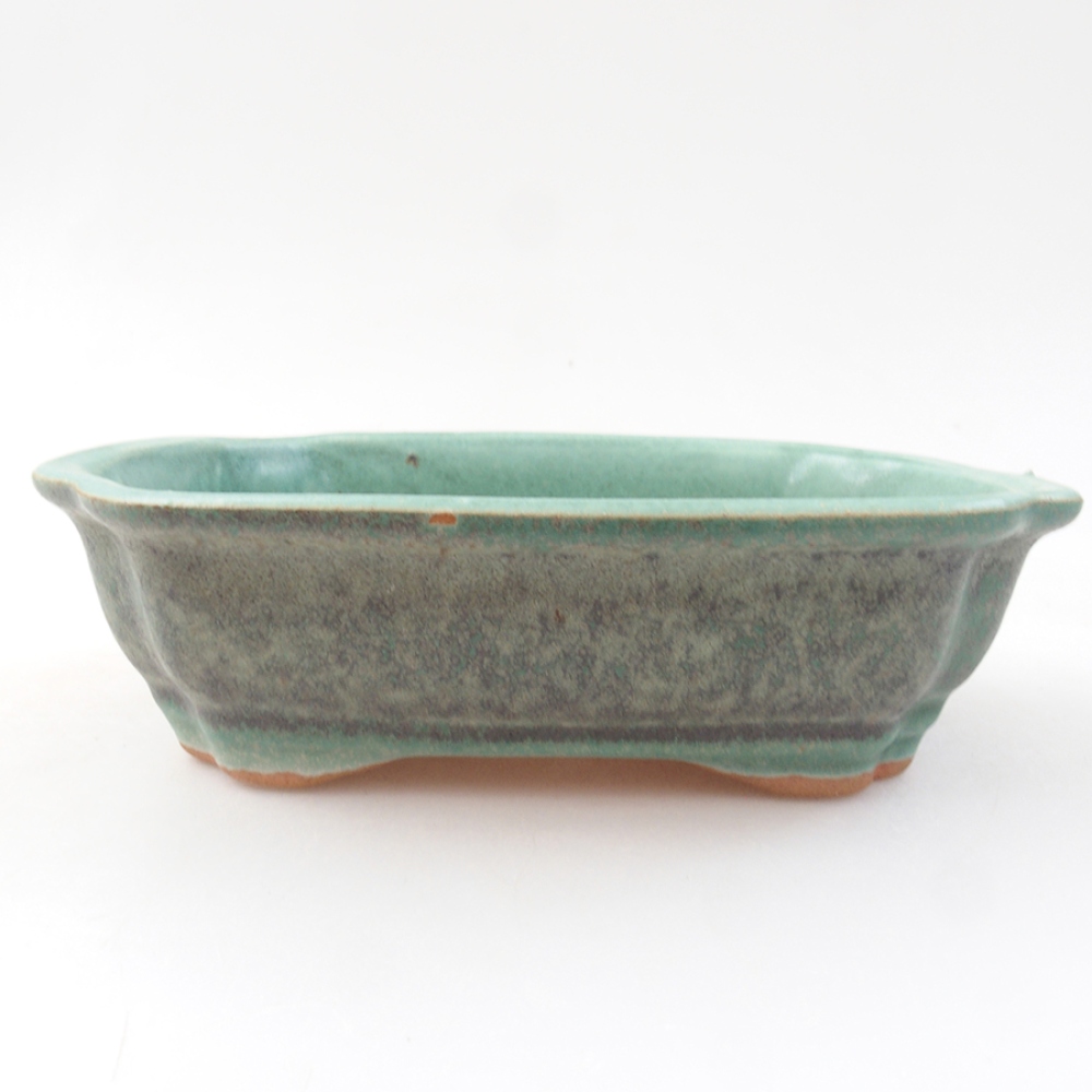 Ceramiczna miska bonsai 16 x 12 x 5 cm, kolor zielony