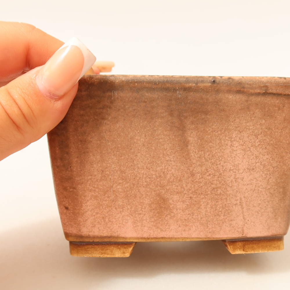 Ceramiczna miska do bonsai 10,5 x 10,5 x 7 cm, kolor różowy