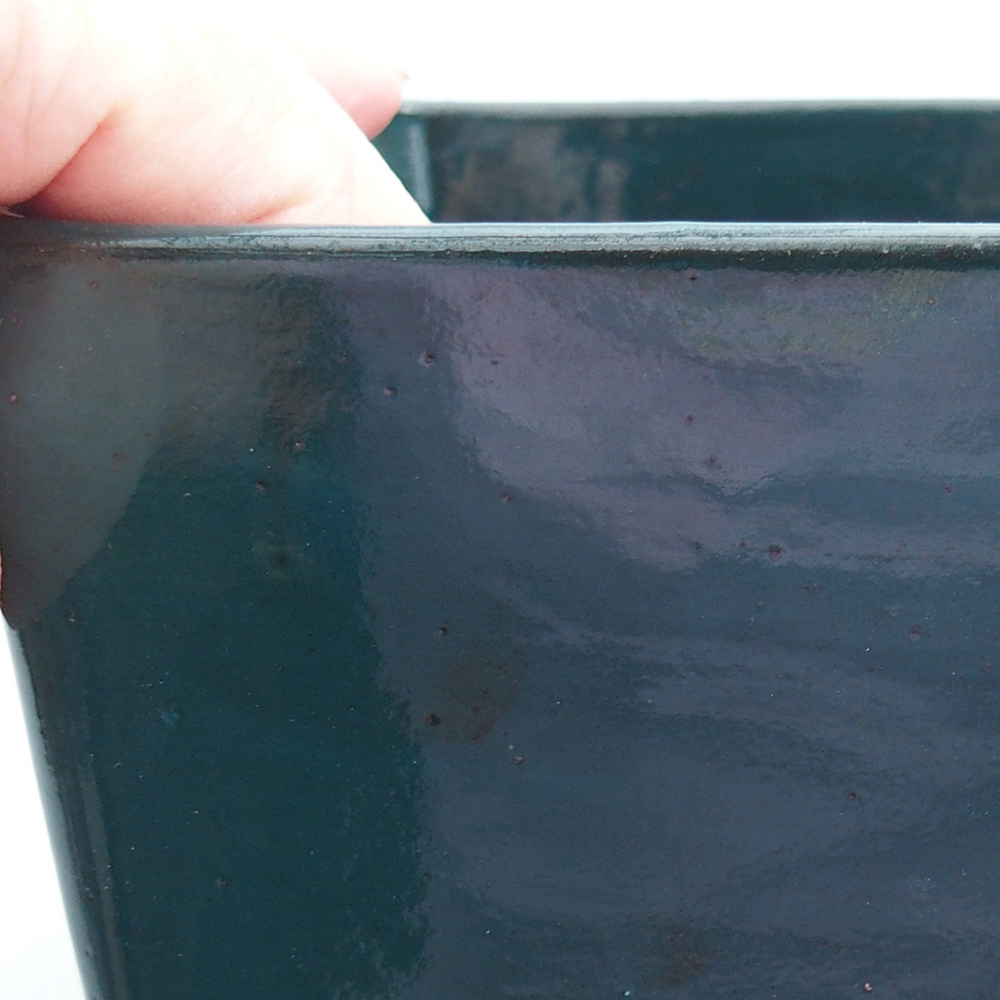 Ceramiczna miska do bonsai 15 x 15 x 10,5 cm, zielona