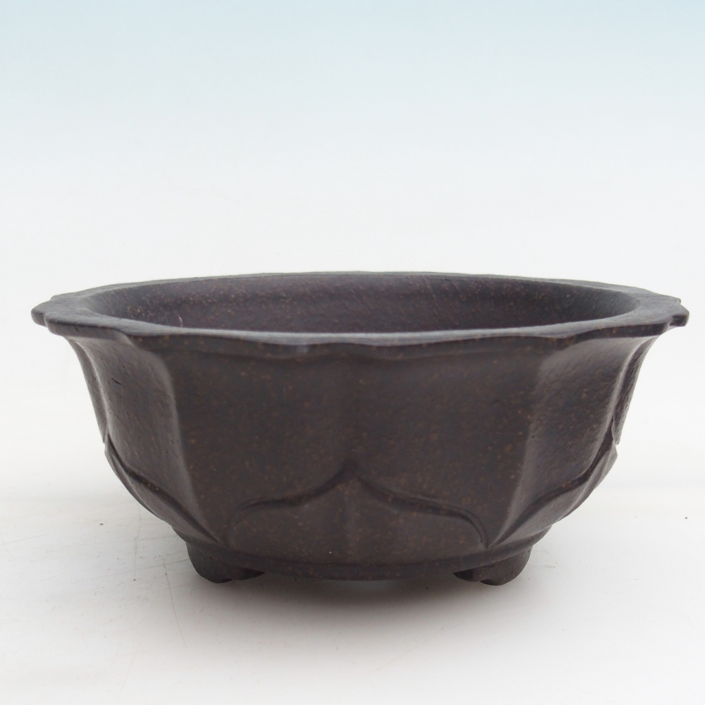Ceramiczna miska do bonsai 15 x 15 x 6,5 cm, brązowo-ochrowa