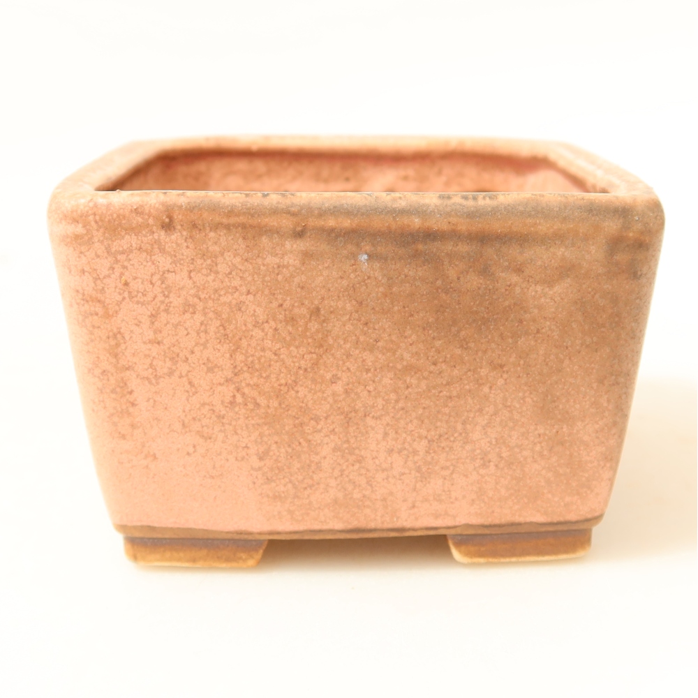 Ceramiczna miseczka do bonsai 8,5 x 8,5 x 5,5 cm, kolor różowy