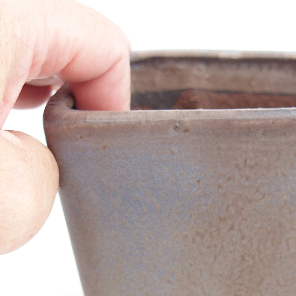 Ceramiczna miska do bonsai 10 x 10 x 12 cm, brązowa