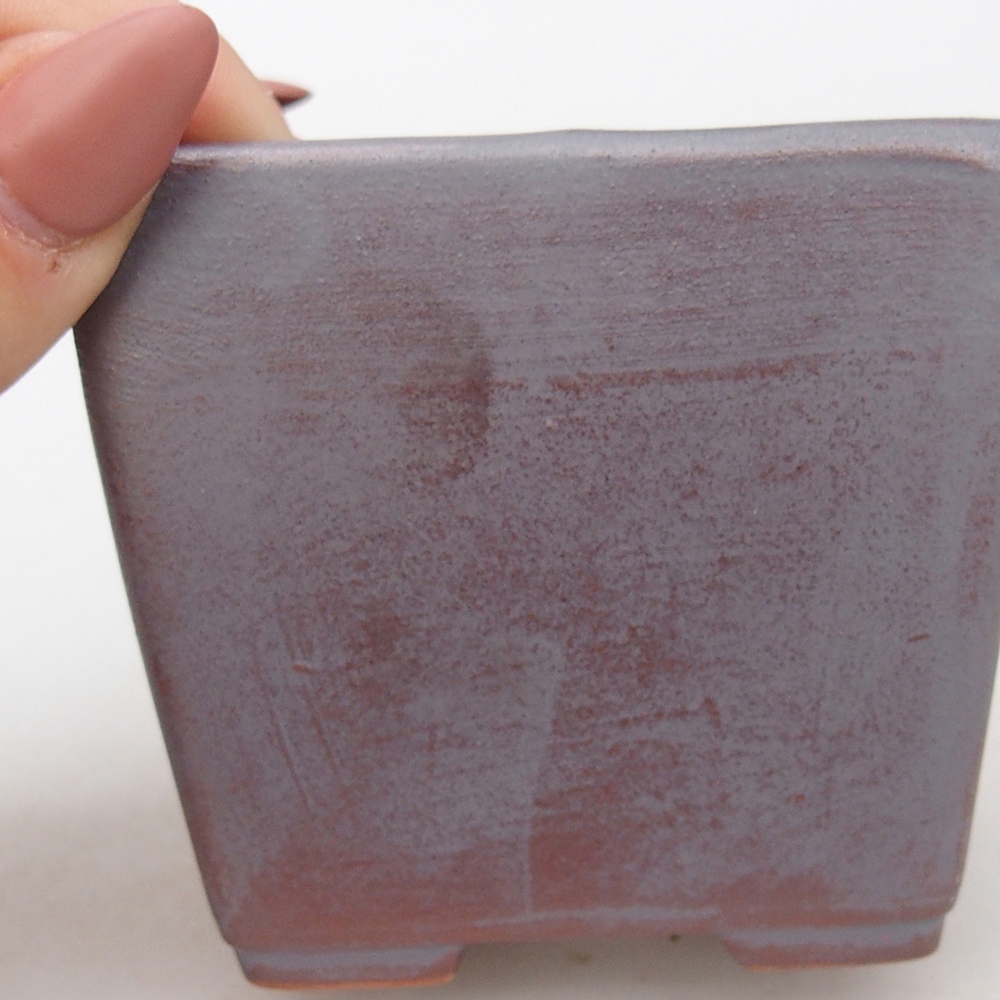 Ceramiczna miska na bonsai 7,5 x 7,5 x 7 cm, kolor metaliczny