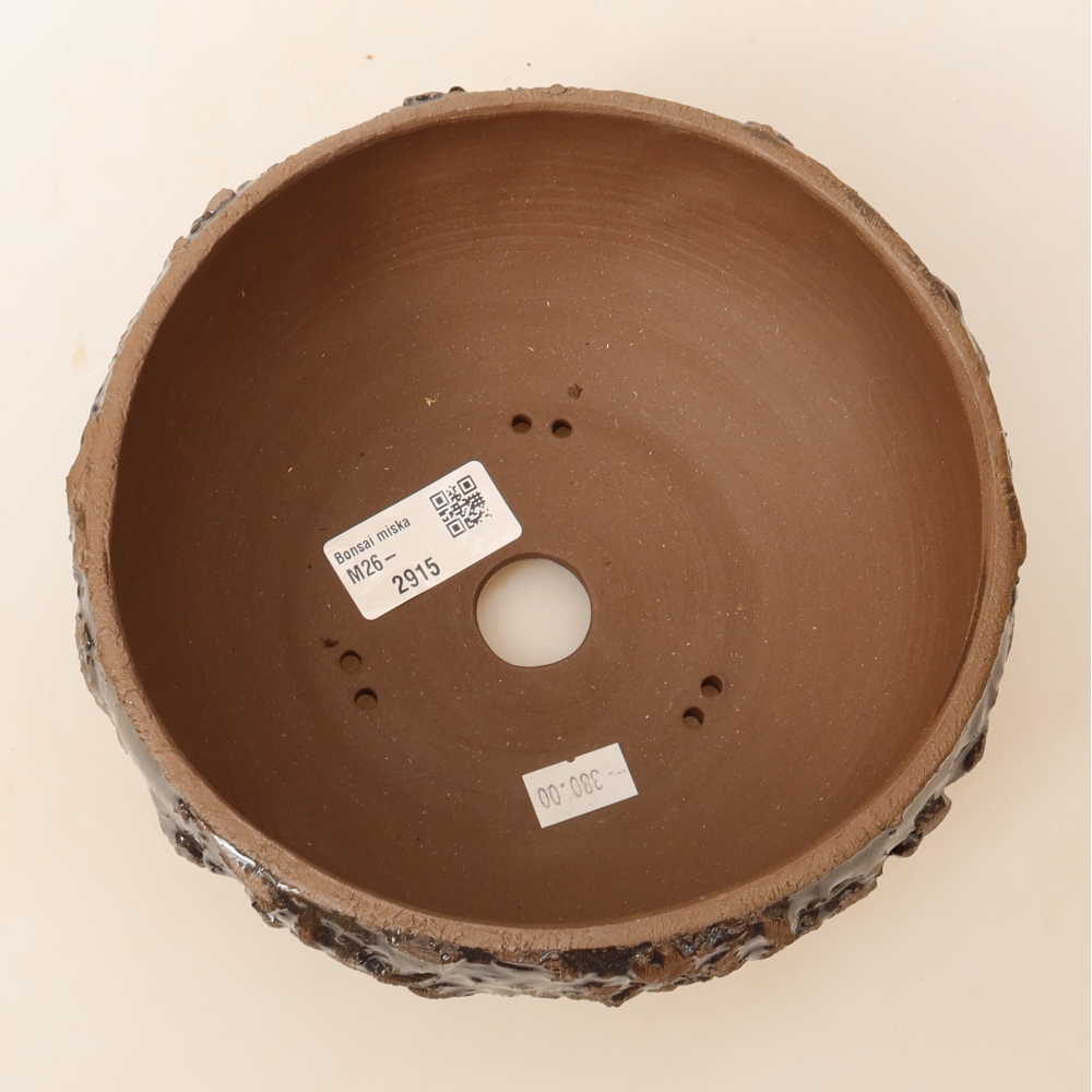 Ceramiczna miska do bonsai 17 x 17 x 8 cm, kolor brązowy
