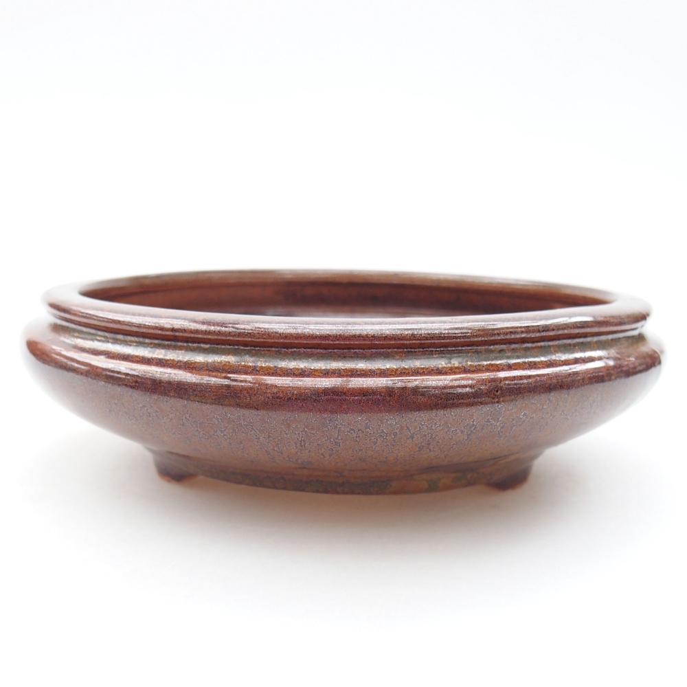 Ceramiczna miska bonsai 15 x 15 x 4,5 cm, kolor brązowy