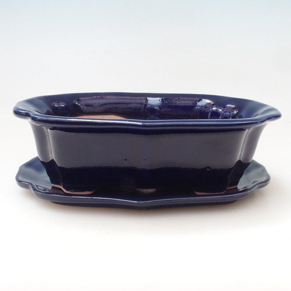 Bonsai bowl + spodek H01 - 12x9x5 cm