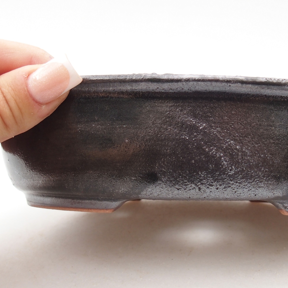 Ceramiczna miska bonsai 19 x 14,5 x 4,5 cm, kolor metaliczny