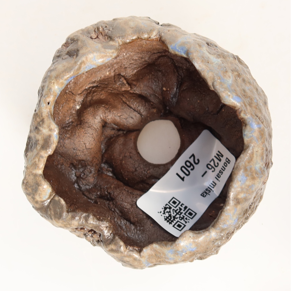 Ceramiczna skorupka  7 x 7 x 5,5 cm, kolor niebiesko-brązowy
