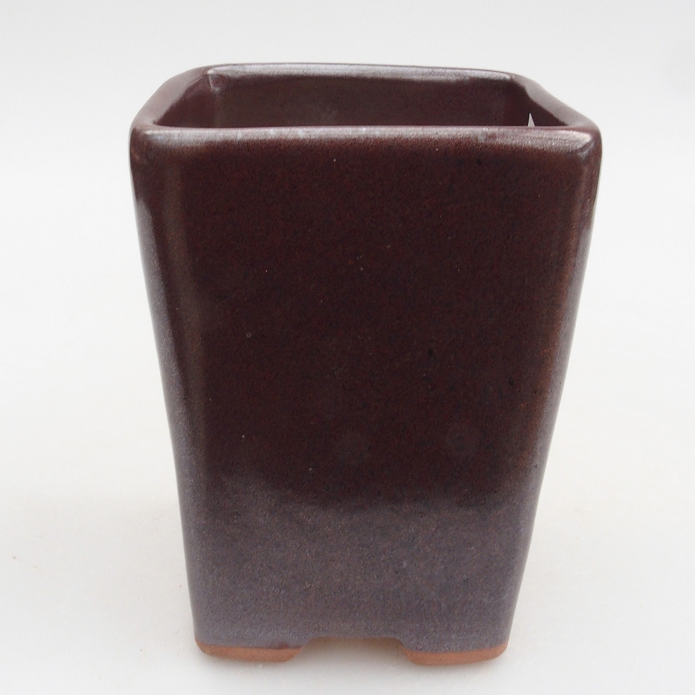 Ceramiczna miska bonsai 8 x 8 x 10 cm, kolor brązowy