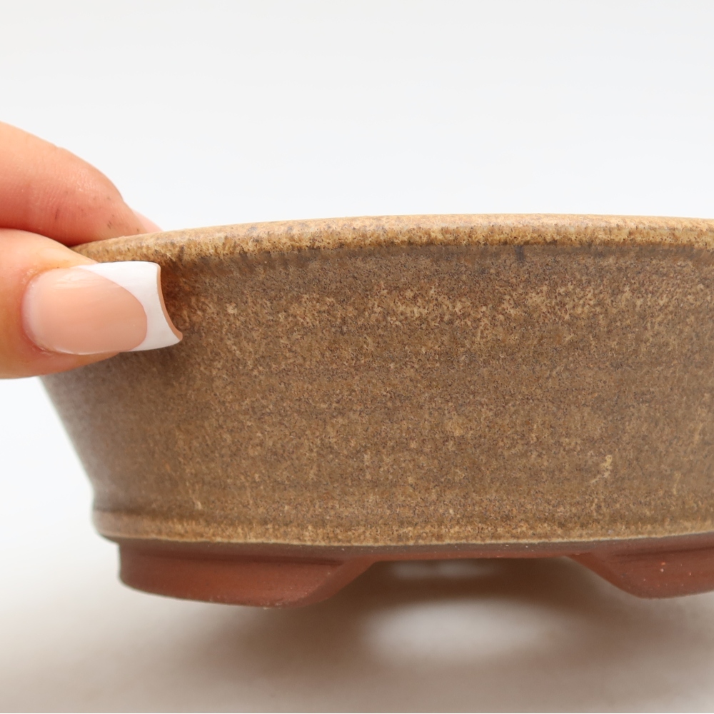 Ceramiczna miska do bonsai 15,5 x 15,5 x 5 cm, brązowa