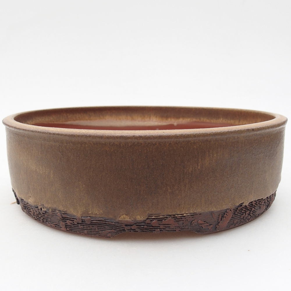 Ceramiczna miska bonsai 20 x 20 x 6 cm, kolor brązowy