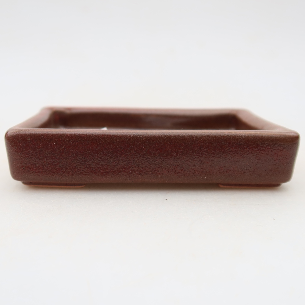 Ceramiczna miseczka do bonsai 10 x 7 x 2 cm, kolor bordowy