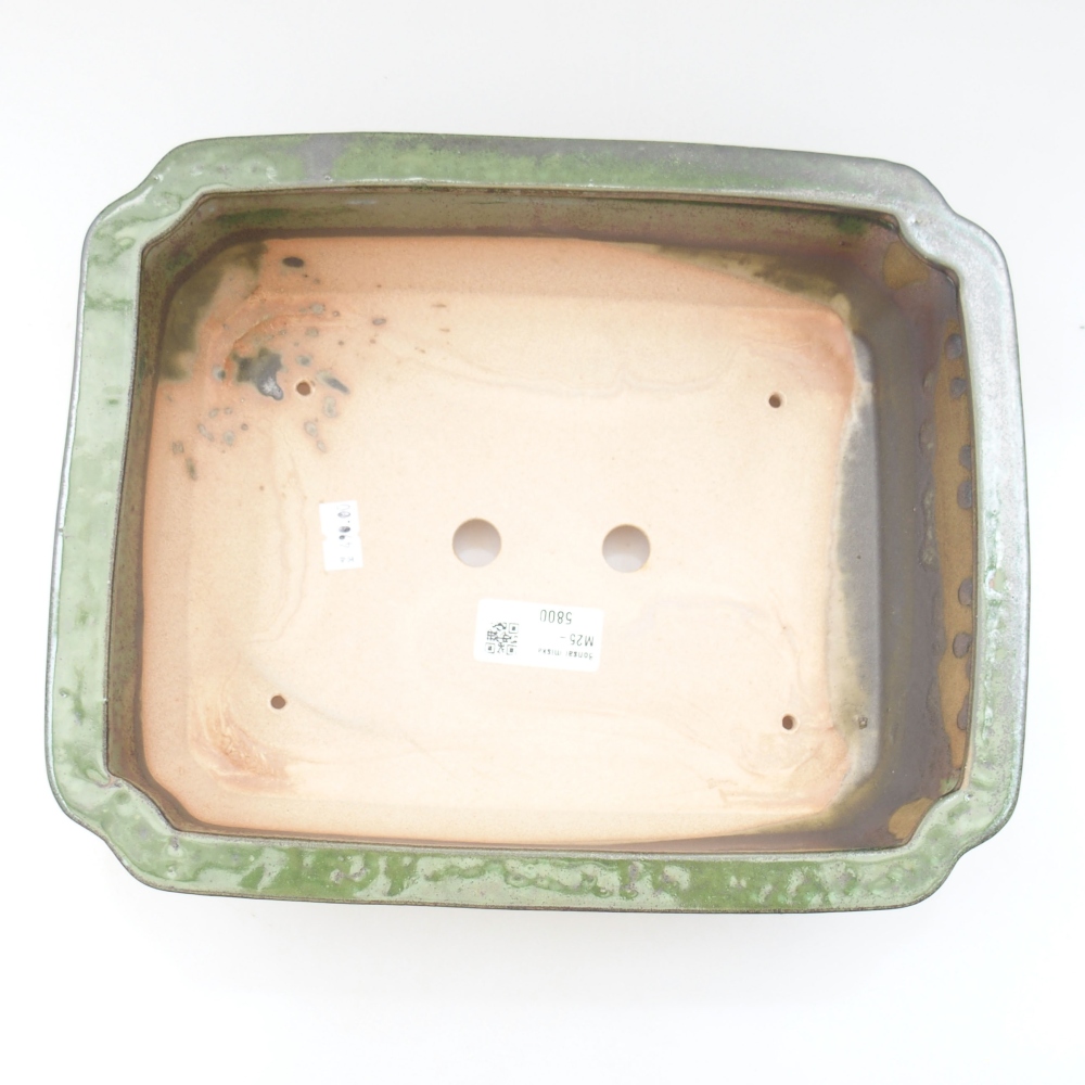 Ceramiczna miska bonsai 27,5 x 21,5 x 7 cm, kolor zielony