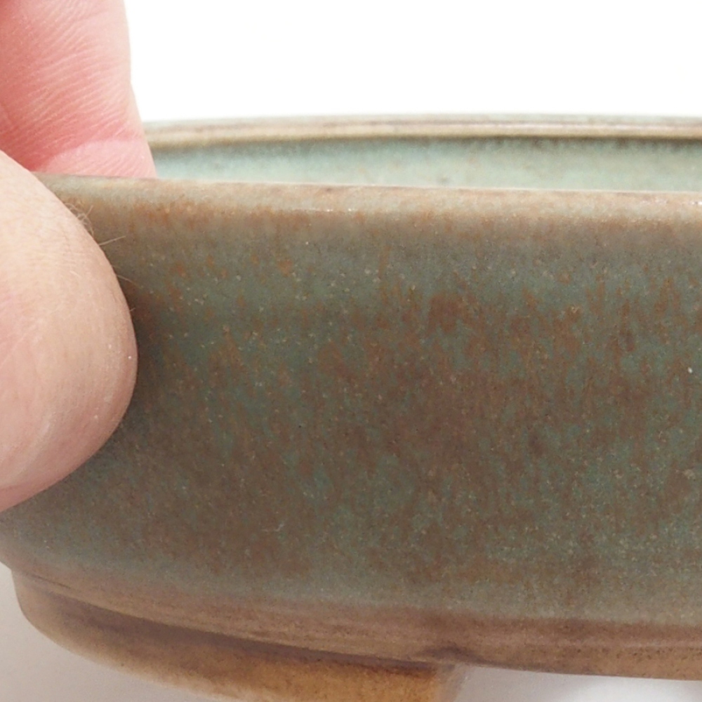 Ceramiczna miska do bonsai 15 x 13,5 x 3,5 cm, kolor zielony