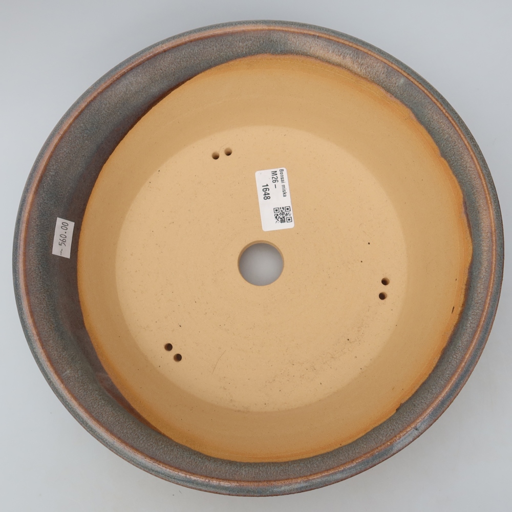 Ceramiczna miska do bonsai 26,5 x 26,5 x 7 cm, kolor szary
