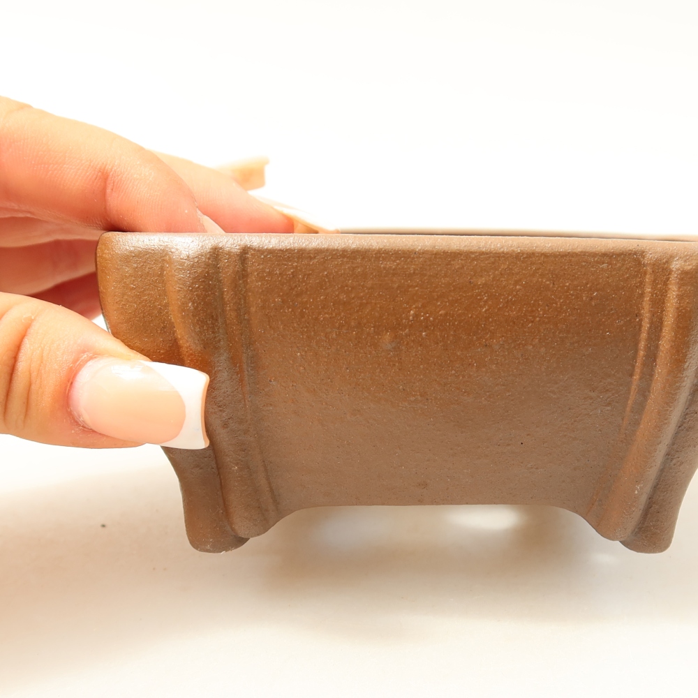 Ceramiczna miska do bonsai 10,5 x 10,5 x 4,5 cm, kolor brązowy