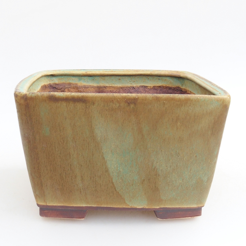 Ceramiczna miska bonsai 15 x 15 x 9,5 cm, kolor zielony