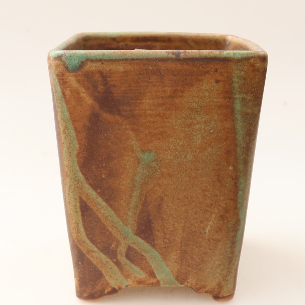 Ceramiczna miska do bonsai 9 x 9 x 11,5 cm, kolor brązowy