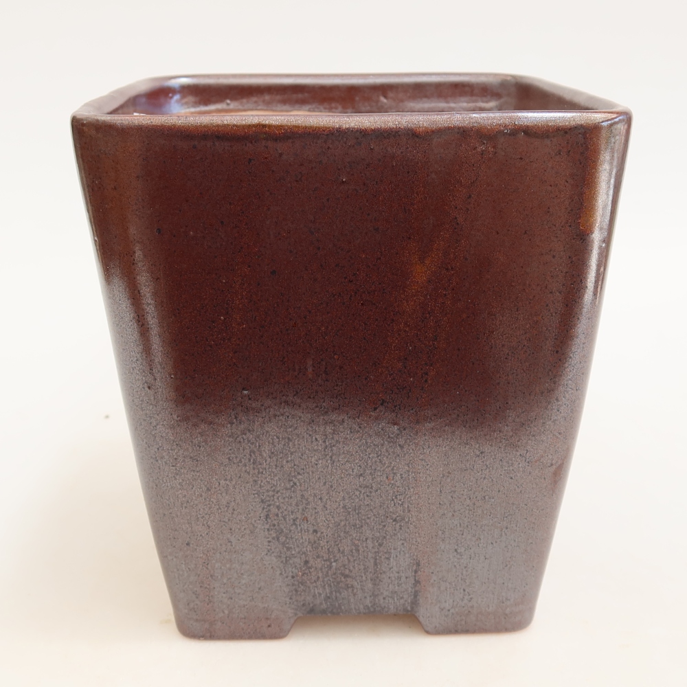 Ceramiczna miska bonsai 13,5 x 13,5 x 15 cm, kolor metaliczny