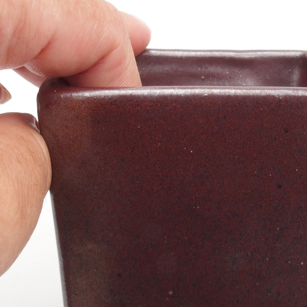 Ceramiczna miska bonsai 7,5 x 7,5 x 9,5 cm, kolor brązowy