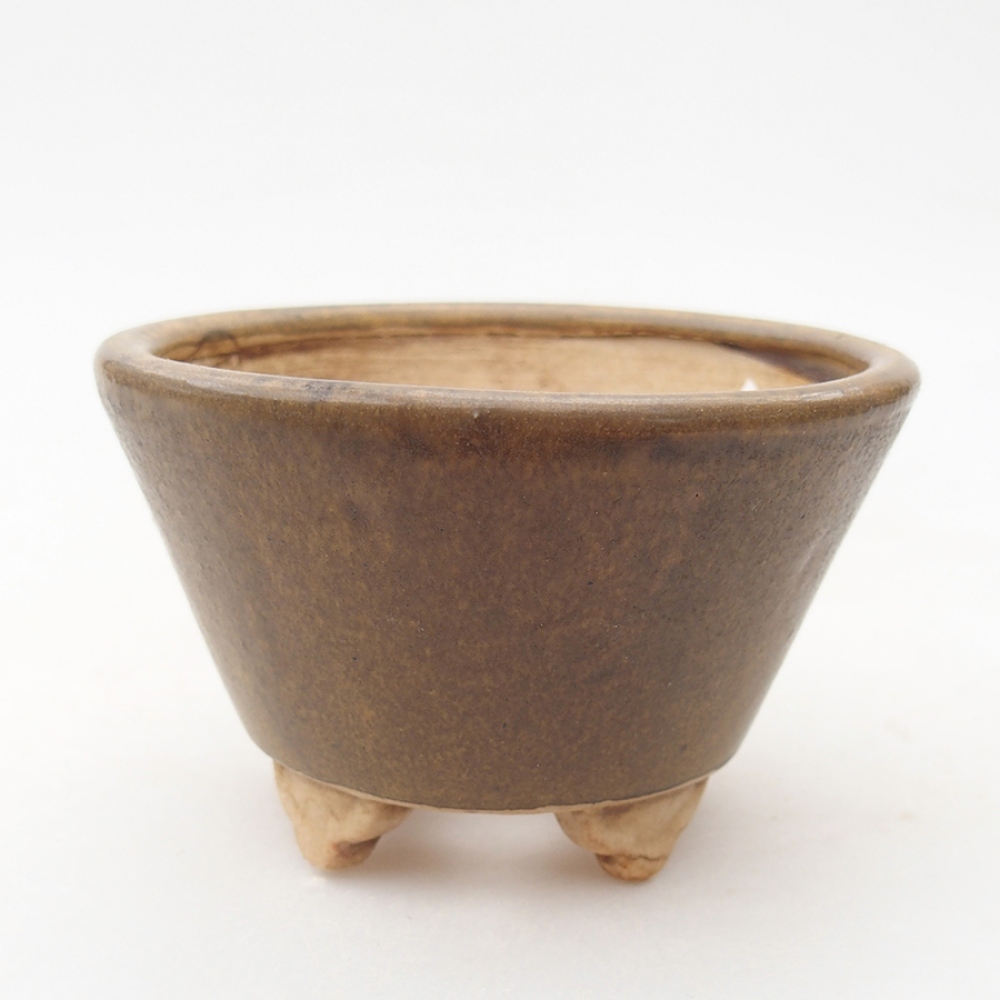 Ceramiczna miska do bonsai 8 x 8 x 5,5 cm, kolor brązowy