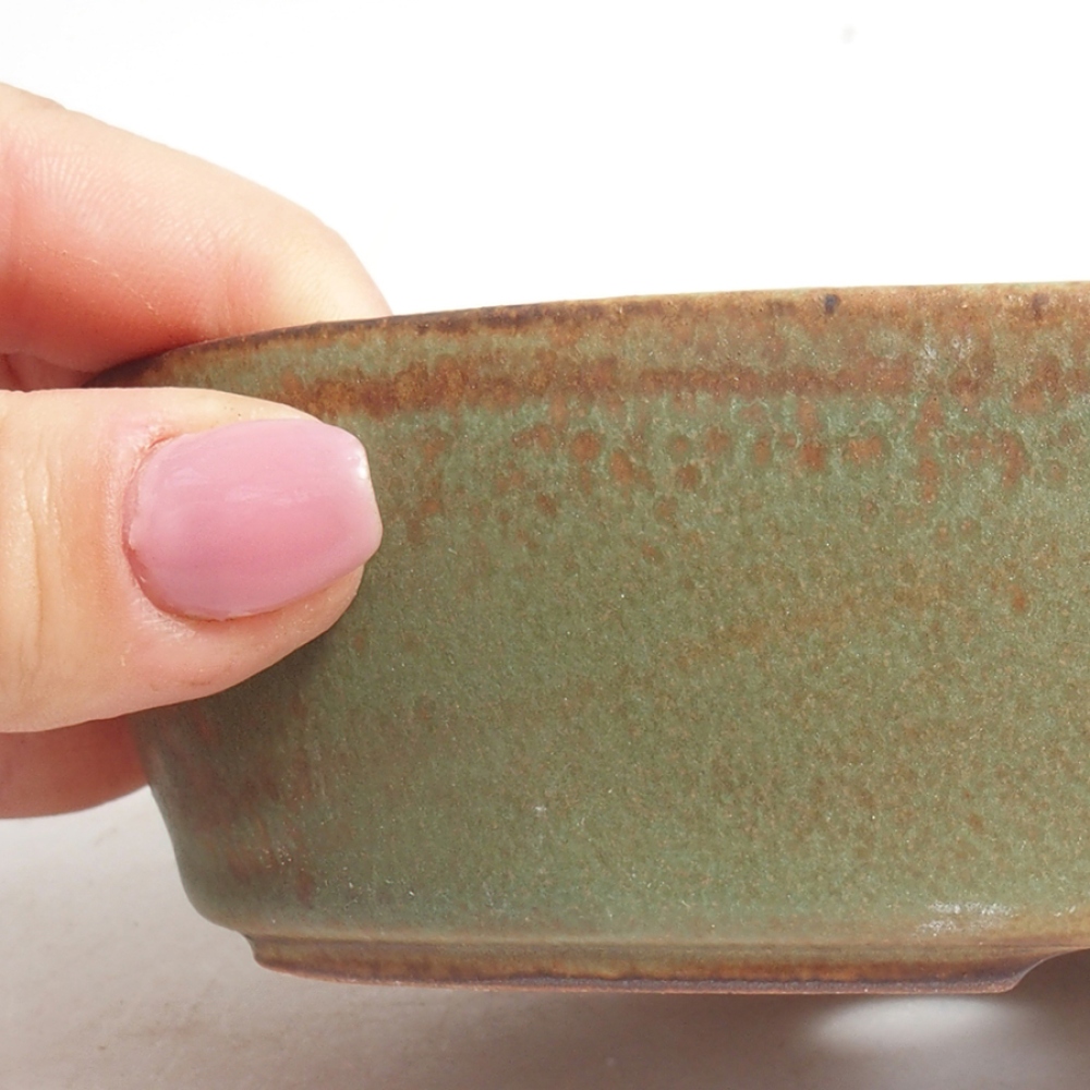 Ceramiczna miska bonsai 15 x 9,5 x 4 cm, kolor zielony