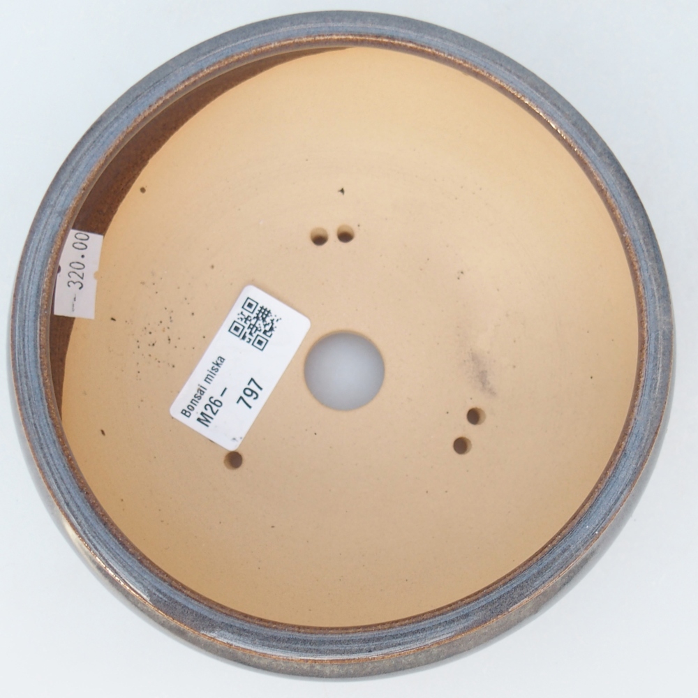Ceramiczna miska na bonsai 14 x 14 x 6 cm, szara