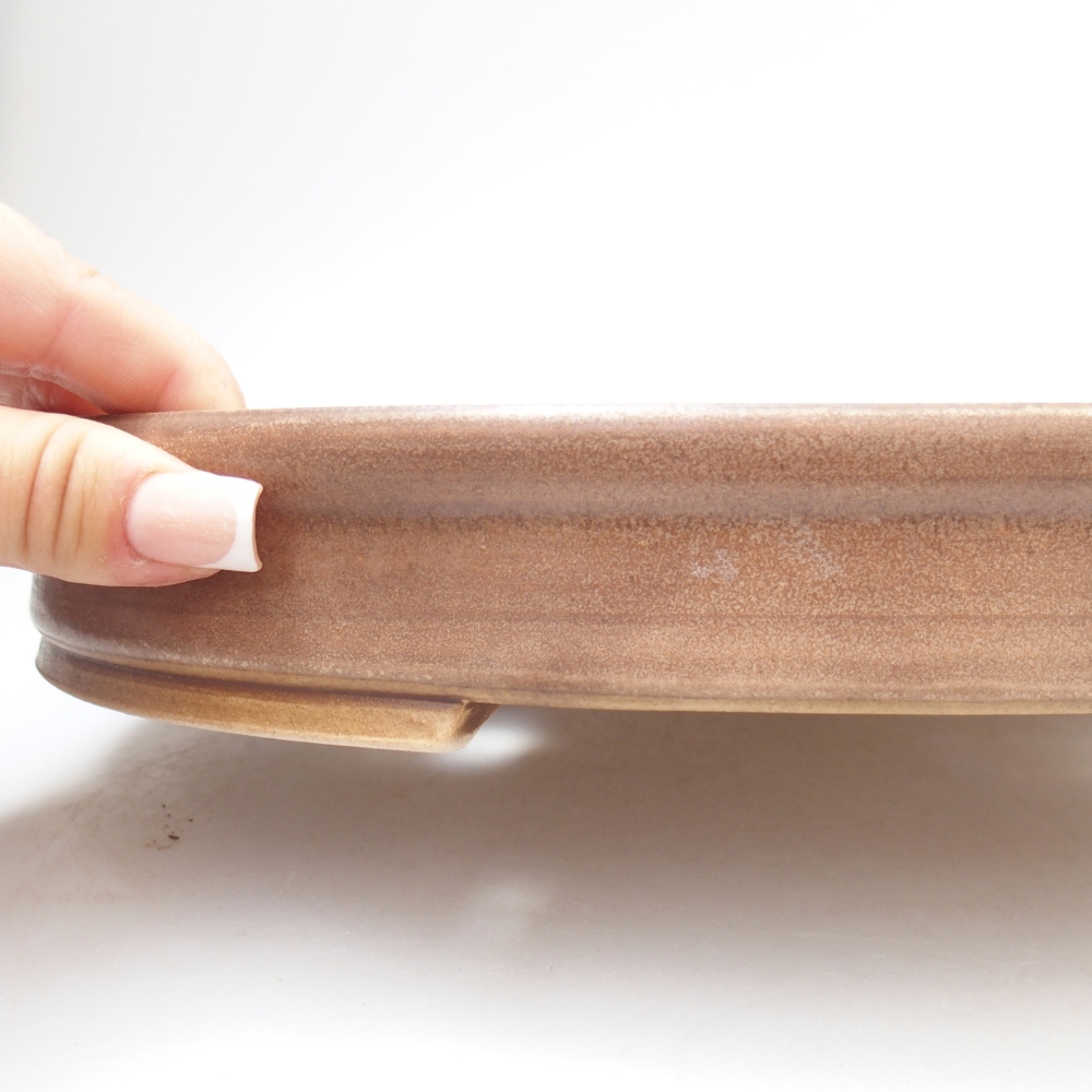 Ceramiczna miska na bonsai 30 x 26,5 x 4 cm, różowa