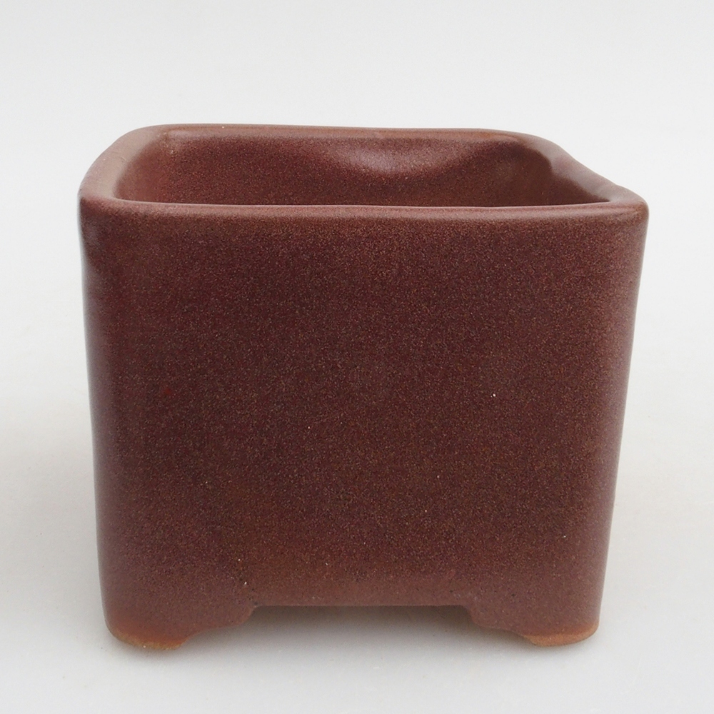 Ceramiczna miska bonsai 10 x 10 x 8 cm, kolor brązowy