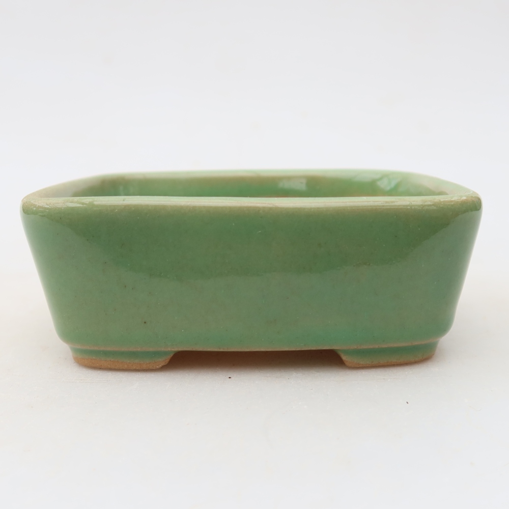 Ceramiczna miseczka do bonsai 10 x 8 x 3,5 cm, kolor zielony