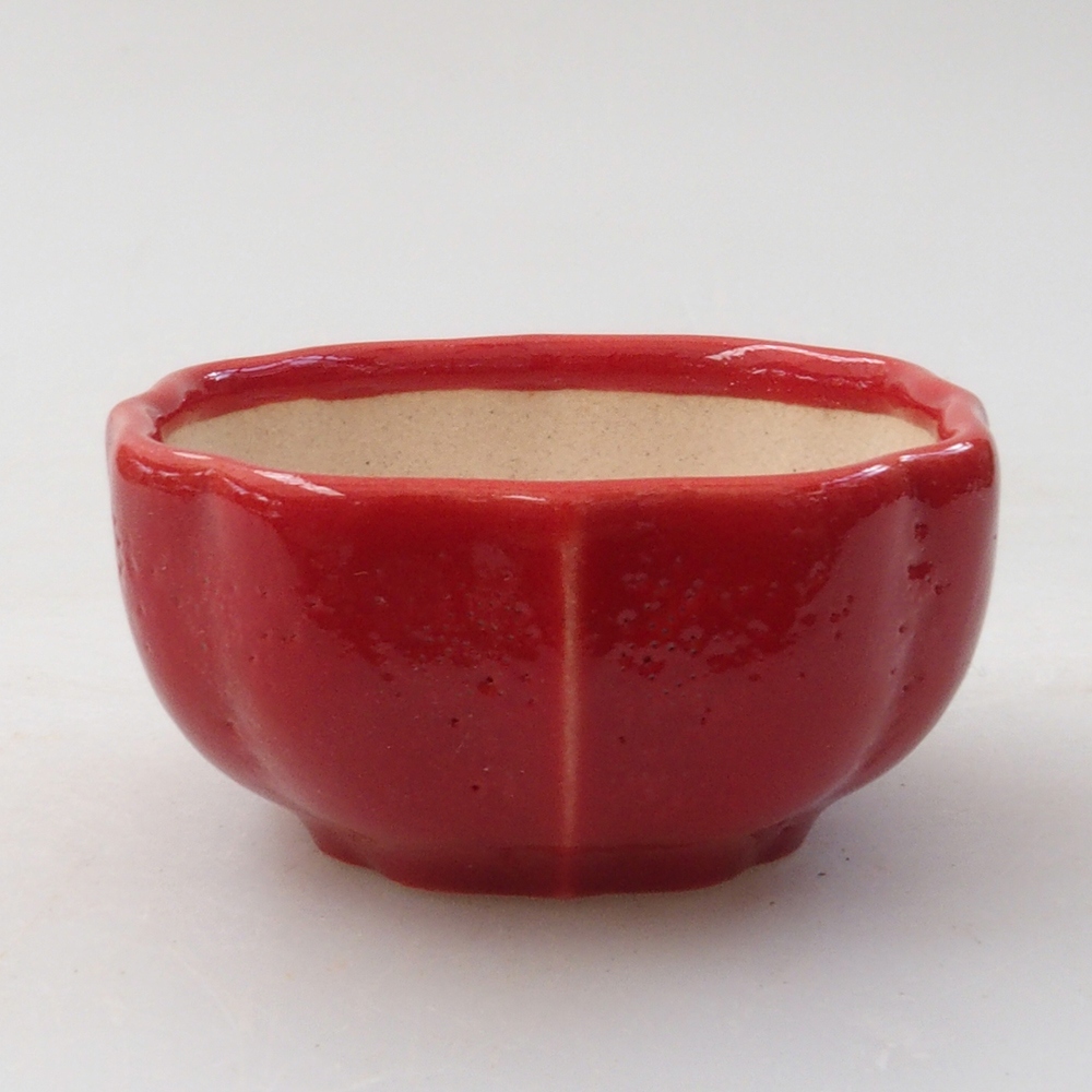 Mini miska bonsai 6 x 5,5 x 2,5 cm, kolor czerwony